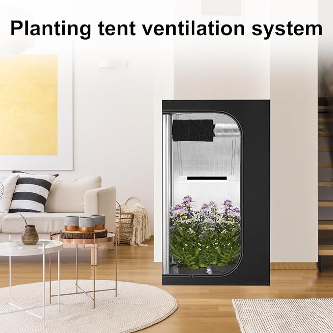 Air Filtration Kit 6", Built-in 14cm Fan Low Nois Carbon Filter with 12-Speed Controller, 8' Ducting, Cooling & Ventilation System for Grow Tents, Indoor Gardening, Hydroponics 6“x13.4"
