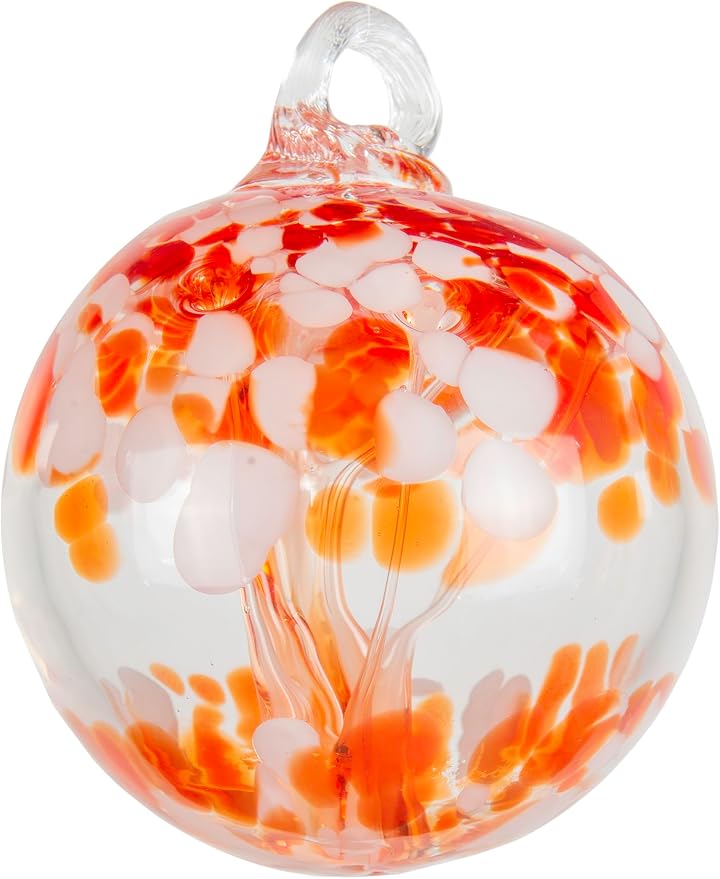 Dale Tiffany Hand Blown Glass, 3" Diameter Nova, Tree of Life Collection, Witch Globe Hanging Garden Indoor/Outdoor Decorative Ornament Gazing Ball