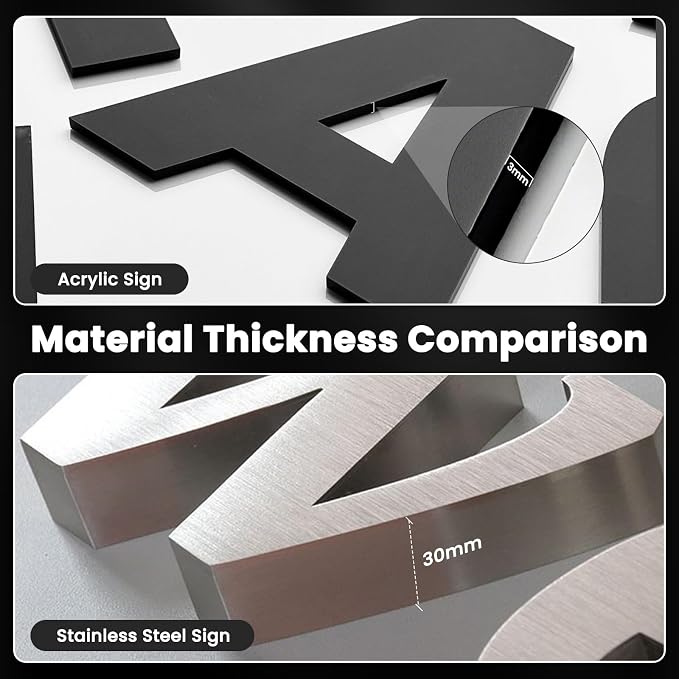 Custom Acrylic Business Logo Sign, Personalized 3D Letter Professional Business Logo Signs for Wall, Premium Laser Cut Acrylic Signage for Salon, Spa, Boutique, Studio, Barber, Retail Store Font Retail Outlets Company Office Wedding GYM Decor