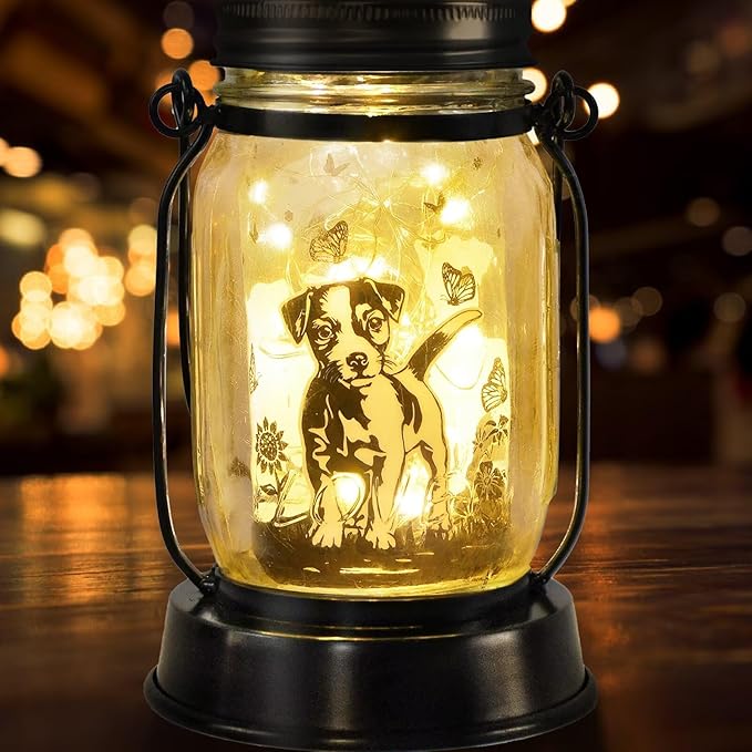 kyoryuger Jack Russell Terrier Gifts for Women/Men Jack Russell Terrier Solar Lanterns Mom Birthday Dog Lovers Lantern Pet Loss Pet Memorial Lights Solar Garden Decor Yard, Patio,Backyard,Porch Torch