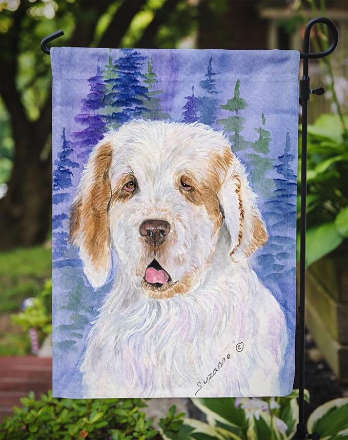 Caroline's Treasures SS8008GF Clumber Spaniel Garden Flag Mailbox Flag Decorative Yard Flag Banner Outside Patio Artwork Yard Flower Beds, Garden Size, Multicolor