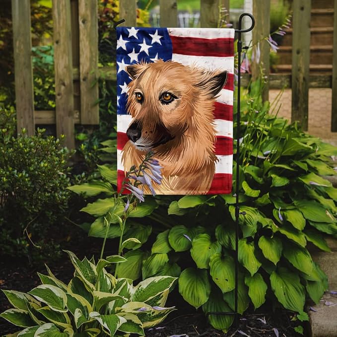 Caroline's Treasures CK6531GF Garafian Shepherd Dog American Flag Garden Flag Mailbox Flag Decorative Yard Flag Banner Outside Patio Artwork Yard Flower Beds, Garden Size, Multicolor