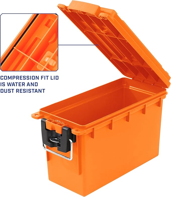 Sheffield Ammo Box Made in USA, Stackable Lockable Ammo Storage Box | Lockable Storage Box, Water and Dust Resistant Dry Box, Secures Hunting Gear, Gun Accessories, Supplies, and Bullets