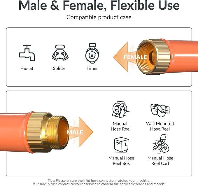 Giraffe Tools Garden Hose 12ft x 3/4", Heavy Duty Water Hose, Flexible, Hybrid Lightweight Hose, Male to Female Fittings, Burst 600 PSI