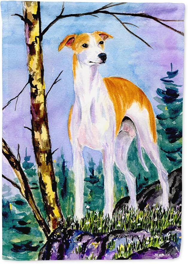 Caroline's Treasures SS8662GF Whippet Garden Flag Mailbox Flag Decorative Yard Flag Banner Outside Patio Artwork Yard Flower Beds, Garden Size, Multicolor