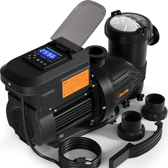 Cleartide 2 HP Smart Variable Speed Pool Pump, 9774GPH, 220-240V AC | In-Ground/Above Ground Swimming Pool Pump With Smart APP Control, Energy Saving and Ultra Quiet