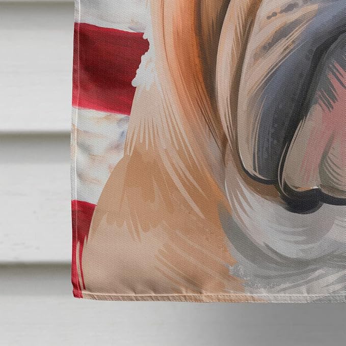 Caroline's Treasures CK6468CHF English Bulldog Dog American Flag House Flag Large Porch Sleeve Pole Decorative Outside Yard Banner Artwork Wall Hanging, Polyester, House Size, Multicolor