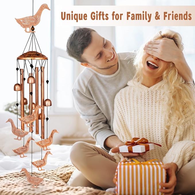 GDNSFIT Goose Wind Chimes for Outside, Metal Windchimes Outdoors, Goose Gifts for Women/Men, Memorial/Birthday Gifts, Garden Decor for Outside, Patio or Yard, Durable Chimes for Outdoors