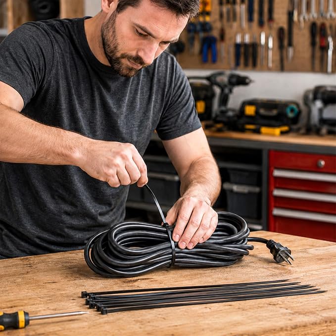 Zip Ties 12 inch, 1000 Pack Heavy Duty Black Zip Ties with 120 lbs Tensile Strength, Self-Locking Nylon Cable Ties,Wire Ties for indoor and outdoor use.