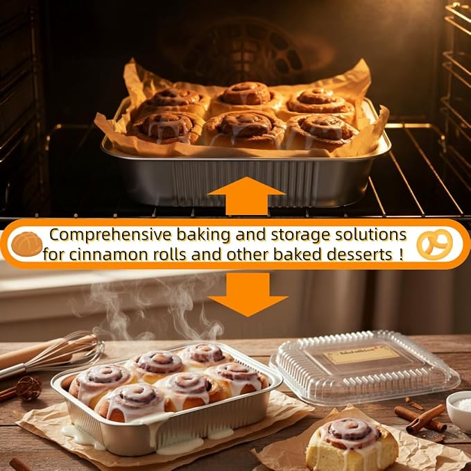 Gyreuni 40 Pack Disposable Aluminum Foil Loaf Pans with Lids Stickers and Parchment Paper Sheets-8" X 8" X 1.6" Disposable Square Baking Cake Pans-Aluminum Foil Tins Portable Food Containers Kit