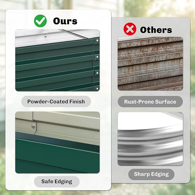 Outsunny Galvanized Raised Garden Bed, 4' x 2' x 1' Metal Planter Box, for Growing Vegetables, Flowers, Herbs, Succulents, Green