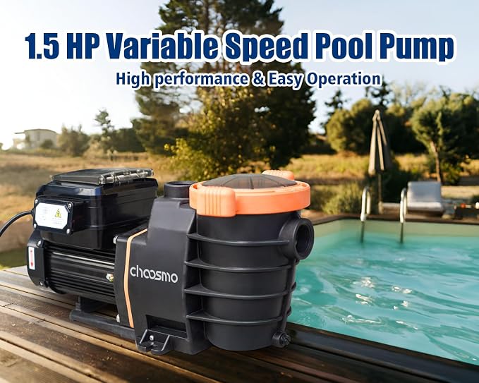 1.5 HP Variable Speed Pool Pump for Inground and Above Ground Pools, 5070 GPH Self-Priming Pump with App&Digital Control Panel, Dual Voltage 115V/230V, Programmable 1000-3450 RPM
