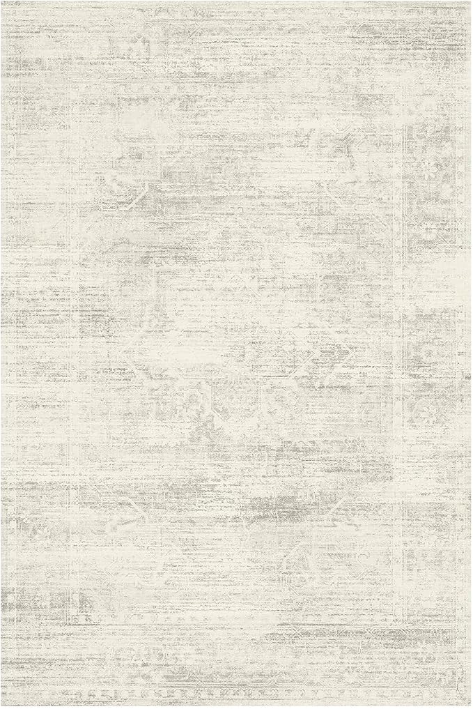 Latte&Fog Washable 2x3 Entryway Rug Vintage Ivory Area Rugs Non Slip | Low Pile Non Slip Soft Throw Rug Doormat for Entrance Bathroom Laundry Bedroom Nursery Playroom Hallyway Dorm Decor Office
