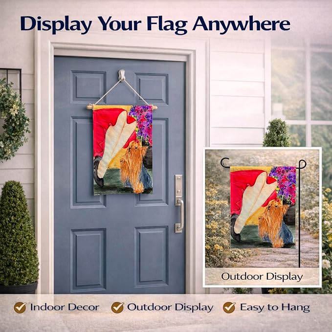 Caroline's Treasures SS8522GF Lady with her Yorkie Garden Flag Mailbox Flag Decorative Yard Flag Banner Outside Patio Artwork Yard Flower Beds, Garden Size, Multicolor