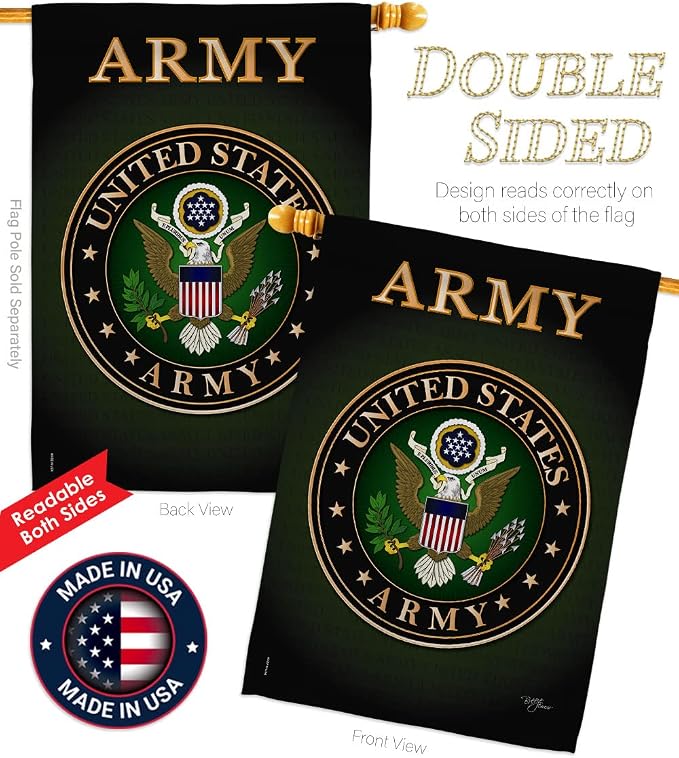 Army House Flag - Pack Armed Forces Rangers United State American Military Veteran Retire Official USA Applique - Decoration Banner Small Garden Yard Gift Double-Sided Made in 28 X 40