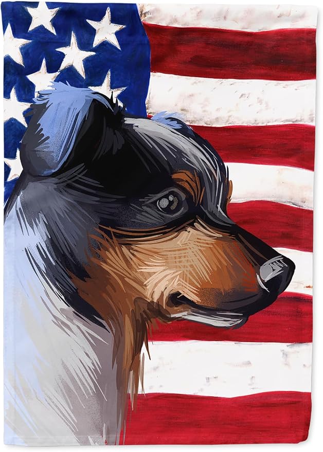 Caroline's Treasures CK6672CHF Ratonero Bodeguero Andaluz American Flag House Flag Large Porch Sleeve Pole Decorative Outside Yard Banner Artwork Wall Hanging, Polyester, House Size, Multicolor