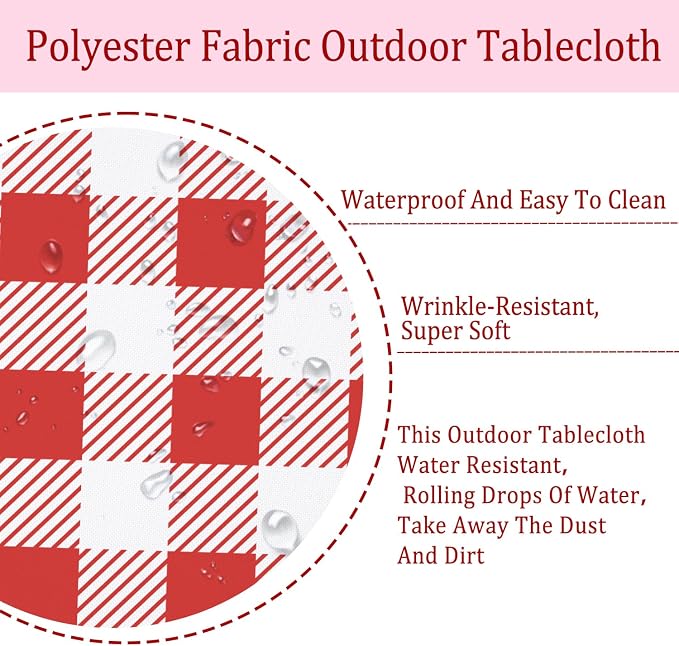 Outdoor Tablecloth with Umbrella Hole Umbrella Tablecloth Patio Tablecloths with Zipper for Courtyards, Terraces, and Beaches 60 x 102 in