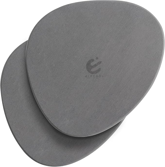 Elfcool Plant Saucer Quick Dry Absorbent Flower Pot Saucer Dirp Tray Diatomaceous Earth Mat for Indoor Outdoor Plants (8''-Dark Grey-2pack)