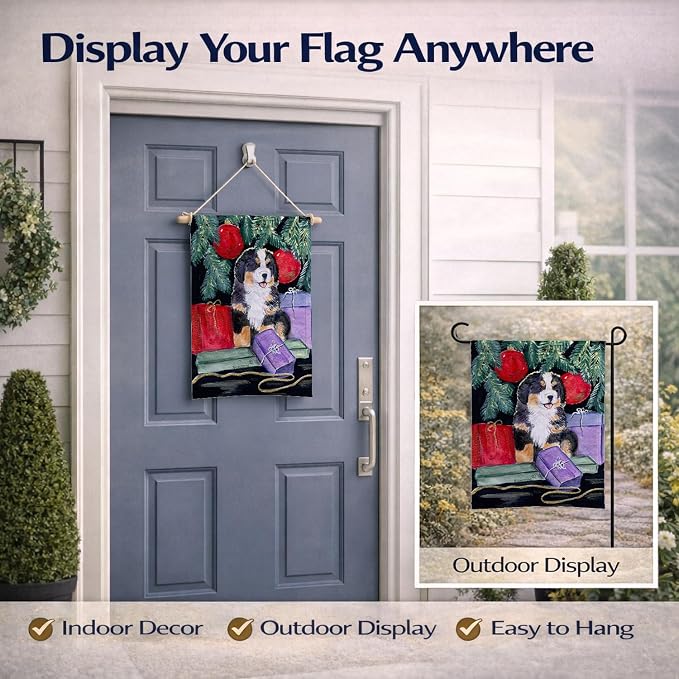 Caroline's Treasures SS8583GF Bernese Mountain Dog Garden Flag Mailbox Flag Decorative Yard Flag Banner Outside Patio Artwork Yard Flower Beds, Garden Size, Multicolor