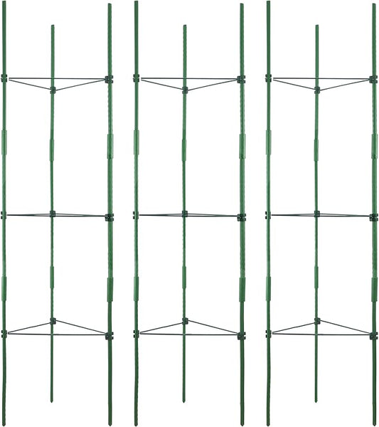 Gardzen 3-Pack Tomato Cage, Plants Support, Trellis Climbing Triangular Cage, Stand for Pepper Eggplant Tomato Flowers