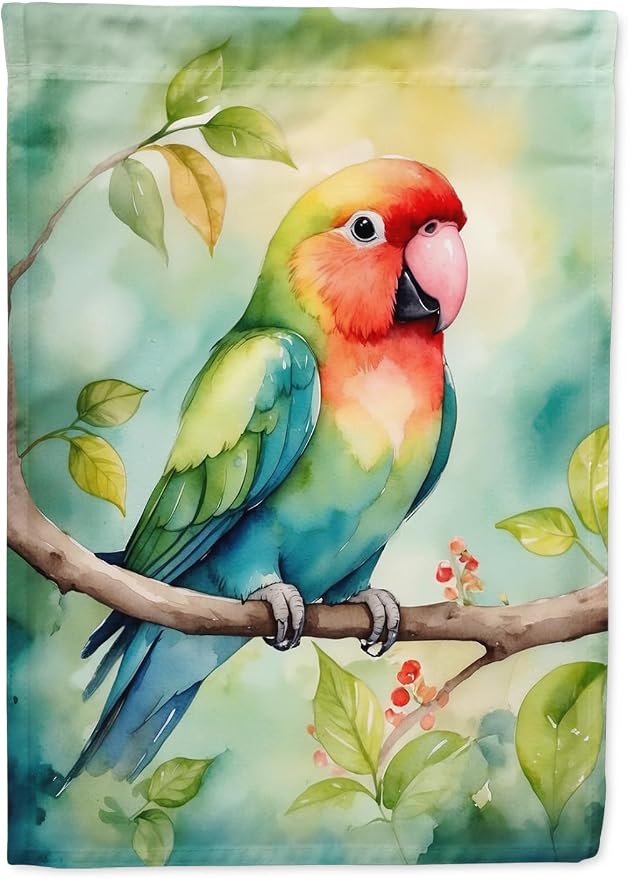 Caroline's Treasures Lovebird Garden Flag Mailbox Flag Decorative Yard Flag Banner Outside Patio Artwork Yard Flower Beds, Garden Size, Multicolor