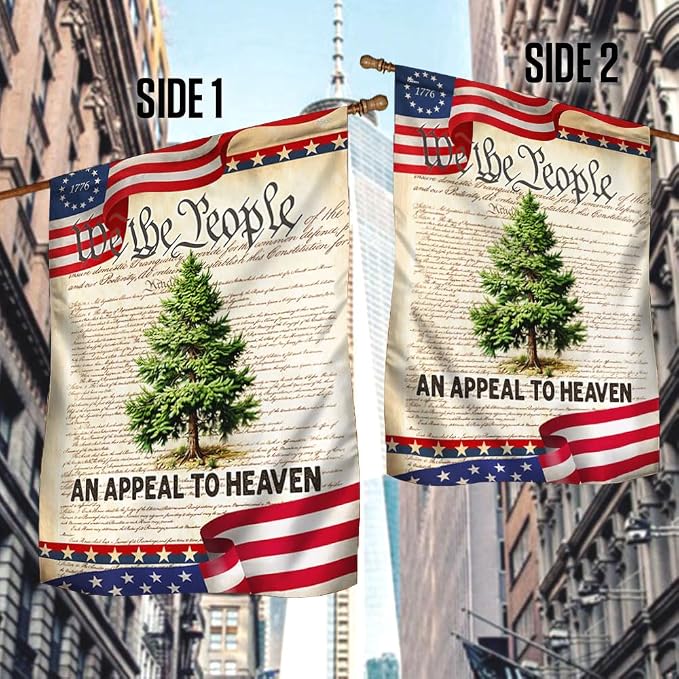 FLAGWIX American Flag - We The People Betsy Ross 1776 An Appeal To Heaven Pine Tree Flag TPT1923F, House Flag (29.5" x 39.5") - USA Flags Premium Polyester - Decorative Indoor Outdoor Flag