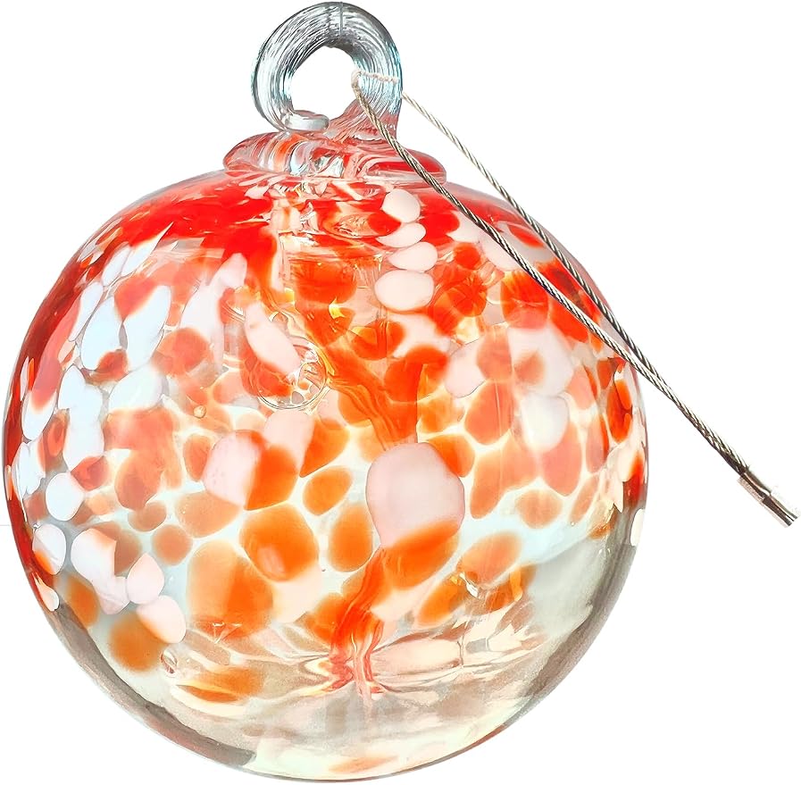 Dale Tiffany Hand Blown Glass, 6" Diameter Nova, Tree of Life Collection, Witch Globe Hanging Garden Indoor/Outdoor Decorative Ornament Gazing Ball
