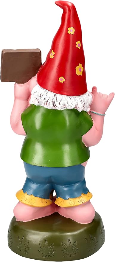 Pacific Giftware Hippie Gnome Pot Smoking Keep On Grass Garden Gnome Statue 10H