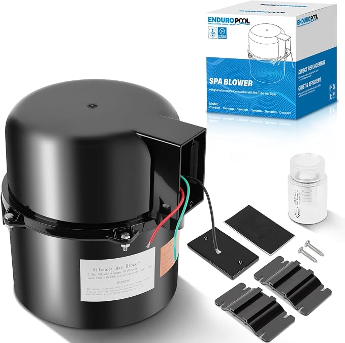 6320241 Silencer Spa Blower 2HP 240 Volt 4.6 Amp 2 Years Warranty | Replacement for Air Supply, Direct 2 Inch Plumbing System, Quiet & Shock-Absorbing Design, for Pool Hot Tub & Spa 8-12 jets
