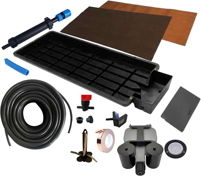 Happy Hydro Tray2Grow System - Standard Tray2Grow with No Tank - Self-Watering, Gravity-Fed Hydroponic Indoor System, Black
