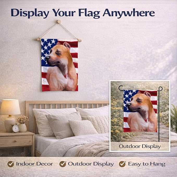 Caroline's Treasures CK6388GF Alano Espanol American Flag Garden Flag Mailbox Flag Decorative Yard Flag Banner Outside Patio Artwork Yard Flower Beds, Garden Size, Multicolor