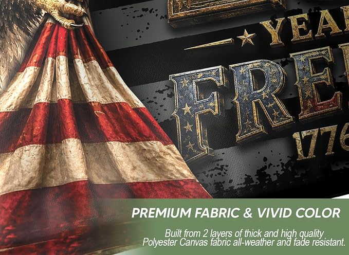 250 Anniversary Usa Flag With Brass Grommets, 250 Years Of Freedom Flag 3x5 Ft, 250th Anniversary Banner, 4th Of July Decorations Outdoor, Front & Back Printed, American Flags With Eagle 1
