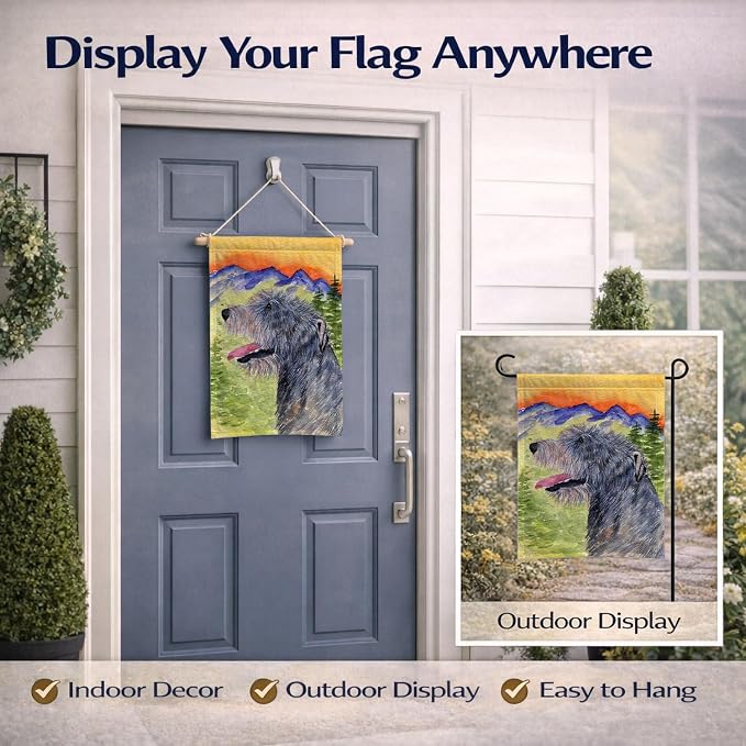 Caroline's Treasures SS8209GF Irish Wolfhound Garden Flag Mailbox Flag Decorative Yard Flag Banner Outside Patio Artwork Yard Flower Beds, Garden Size, Multicolor