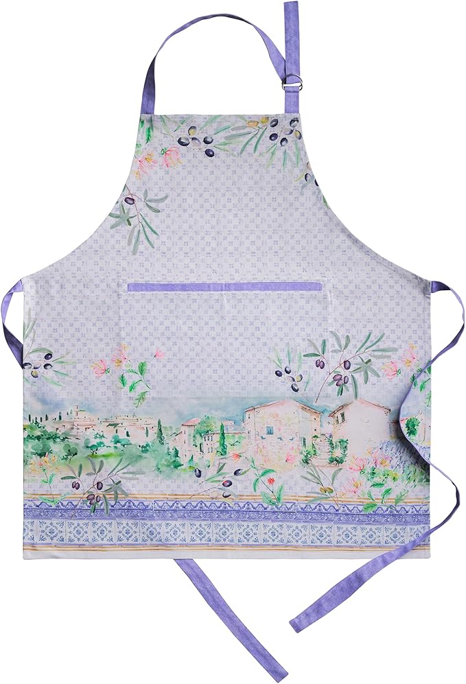 Maison d' Hermine Aprons for women with Pocket 100% Cotton (27.50"x31.50") | Adjustable Neck Strap & long ties Apron Men Chef Wedding Cooking Gardening Server Maid