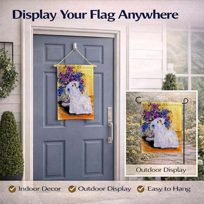 Caroline's Treasures SS8307GF Sealyham Terrier Garden Flag Mailbox Flag Decorative Yard Flag Banner Outside Patio Artwork Yard Flower Beds, Garden Size, Multicolor