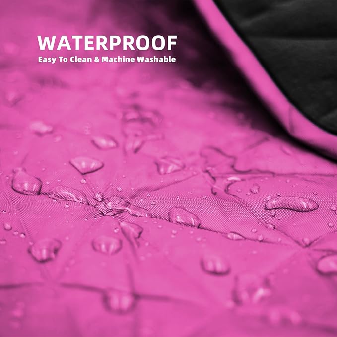 Large Waterproof Outdoor Blanket Thick Fleece 80" x 58" | Windproof Stadium Blanket, Wearable Poncho, Machine Washable for Camping, Car, Pet, Picnics - Rose Purple