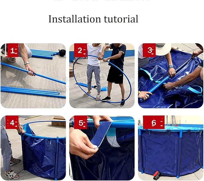 Aquaculture Tank, Folding Fish Pond, Canvas Fish Pond Pool, Fish Pond Liner | Pool Above Ground with framed, for Store Up Water Irrigation Aquatic Products Breeding Pond 78 x 32 IN (2400 L)
