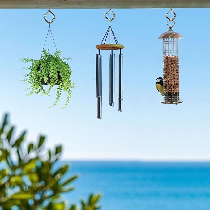 15 Pcs Bronze Eye Hooks Screw Heavy Duty,Ceiling Hooks for Hanging Plants,String Lights,Cup,Wind Chime,Bird Feeders. Plant Hanger Indoor&Outdoor