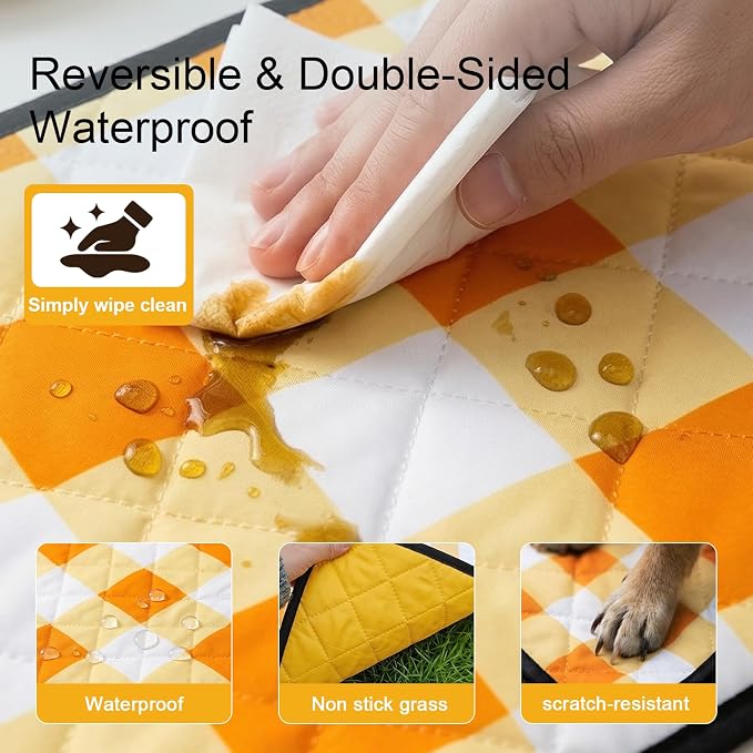 2 in 1 Tote Picnic Blanket Waterproof Outdoor Camping Mat,Large Capacity Beach Blanket 80''x80'' 7 Layers Easy to Foldable and Carry.