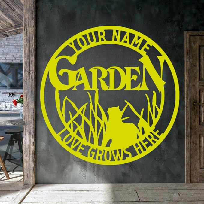 Yard Balcony Cottage Living Room Park Ornament Wall Decoration,Personalized Custom Metal Sculpture Sign Bird for Wedding,Memorial Day Monogram Signs for Garden