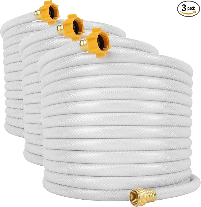 Camco TastePURE 50-Ft Water Hose - RV Drinking Water Hose Contains No Lead, No BPA & No Phthalate - Features Reinforced Design & Crafted of PVC - 1/2”, Made in the USA (22753)| (Pack of 3)