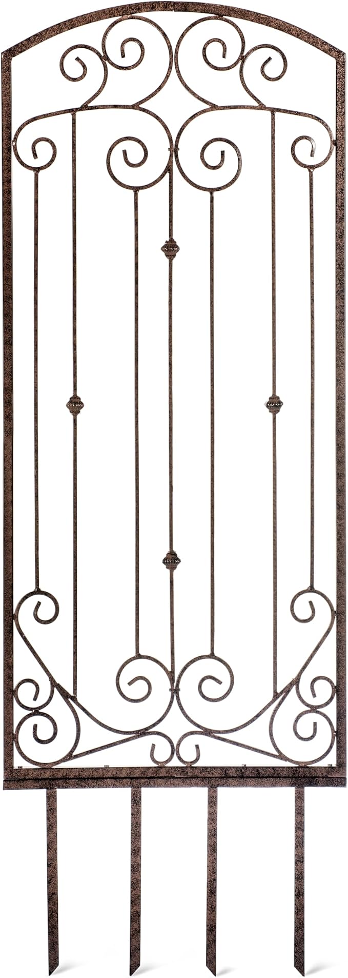 H Potter Garden Trellis 32" W x 6' Tall, Heavy Duty Iron Freestanding | Ground spikes included. Weather-resistant finish. Ideal for roses, clematis, ivy, and climbing vines.
