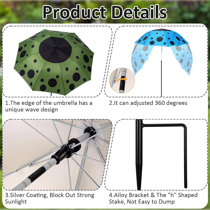 Plant Umbrellas for Outdoor Plants, Large Garden Plant Umbrella Shade Upgraded Adjustable Angle Height for Potted Plants Garden Beds