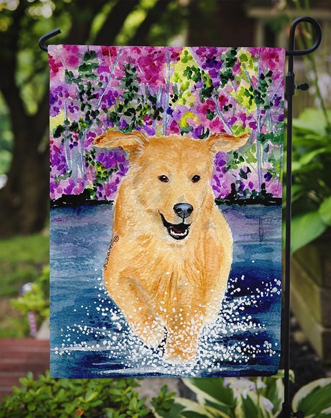 Caroline's Treasures SS8627GF Golden Retriever Garden Flag Mailbox Flag Decorative Yard Flag Banner Outside Patio Artwork Yard Flower Beds, Garden Size, Multicolor