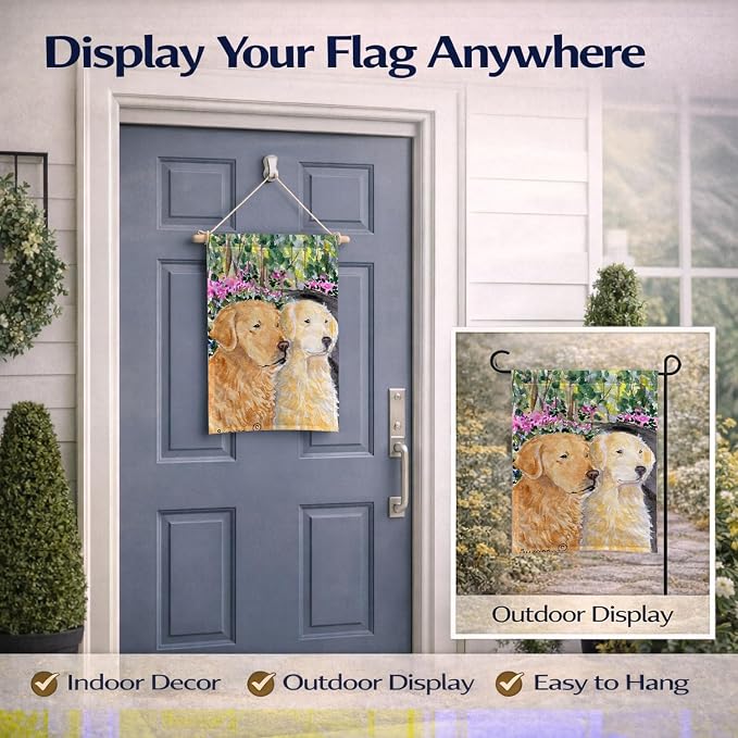 Caroline's Treasures SS8974GF Golden Retriever Garden Flag Mailbox Flag Decorative Yard Flag Banner Outside Patio Artwork Yard Flower Beds, Garden Size, Multicolor