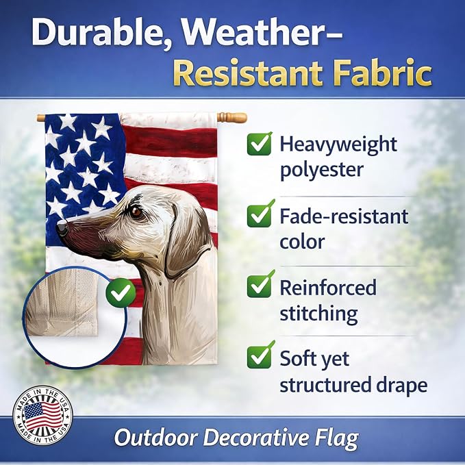 Caroline's Treasures CK6710CHF Sloughi Dog American Flag House Flag Large Porch Sleeve Pole Decorative Outside Yard Banner Artwork Wall Hanging, Polyester, House Size, Multicolor