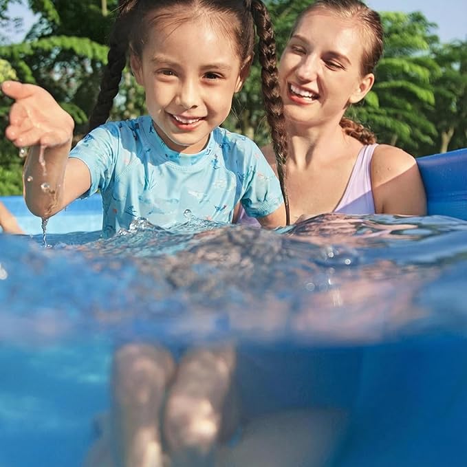 Bestway Steel Pro MAX 15’ x 48 Above Ground Swimming Pool, Pool Only, Blue | Round Durable Metal Frame Pool, Outdoor Backyard Water Activity - Includes Puncture-Resistant Liner, No-Tool Setup