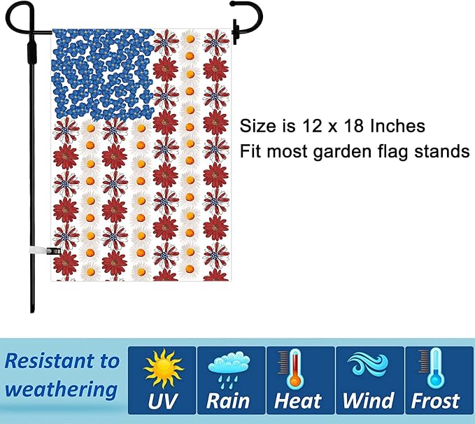 Seasonal Garden Flags Set of 12 Double Sided 12 x 18 Inch Yard Flags,Small Garden flags for outside,4th of July Summer Fall Garden Flag,Christmas Halloween Easter Outdoor Decor, Holiday Flags for All Seasons