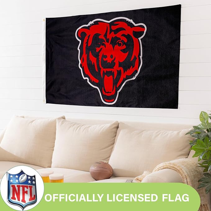 Team Sports America NFL Chicago Bears 3x5 Outdoor Durable Flag with Grommets | Heavy Duty Flag & Banner for Outdoor Garden Patio | Indoor Wall Decor | Works with Flag Poles for Outside House