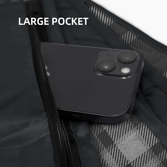 Large Waterproof Outdoor Blanket Thick Fleece 80" x 58" | Windproof Stadium Blanket, Wearable Poncho, Machine Washable for Camping, Car, Pet, Picnics - Black Check